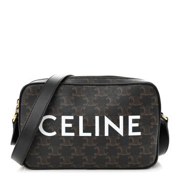 CELINE Triomphe Canvas Medium Messenger Bag Black